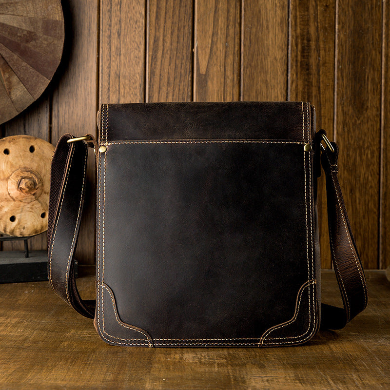 Handmade Small Leather Crossbody Bags-Leather Bags-Dark Brown-Free Shipping Leatheretro