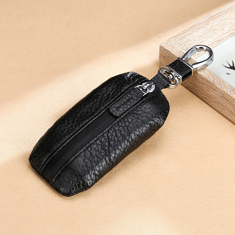 Vintage Waterproof Cowhide Leather Car Key Case-Leather Car Key Cases-Black-Free Shipping Leatheretro