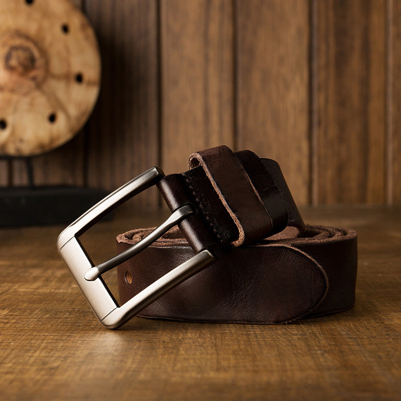 Handmade Casual Pin Buckle Leather Belt-Leather Belt-Coffee-130cm-Free Shipping Leatheretro