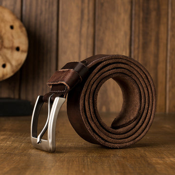 Handmade Casual Pin Buckle Leather Belt-Leather Belt-Coffee-130cm-Free Shipping Leatheretro