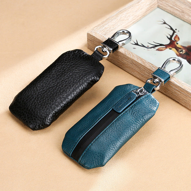 Vintage Waterproof Cowhide Leather Car Key Case-Leather Car Key Cases-Black-Free Shipping Leatheretro