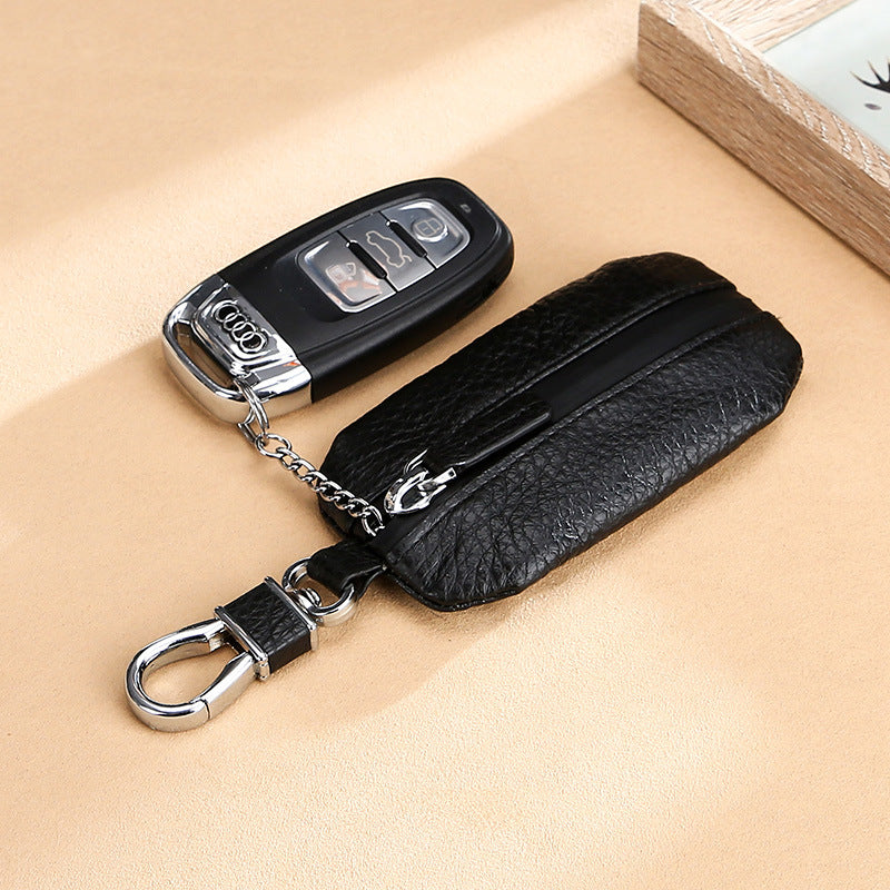 Vintage Waterproof Cowhide Leather Car Key Case-Leather Car Key Cases-Black-Free Shipping Leatheretro