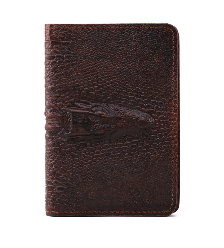 Vintage Leather Passport Crocodile Certifiction Cases 2078-Leather Wallet-The same as picture-Free Shipping Leatheretro