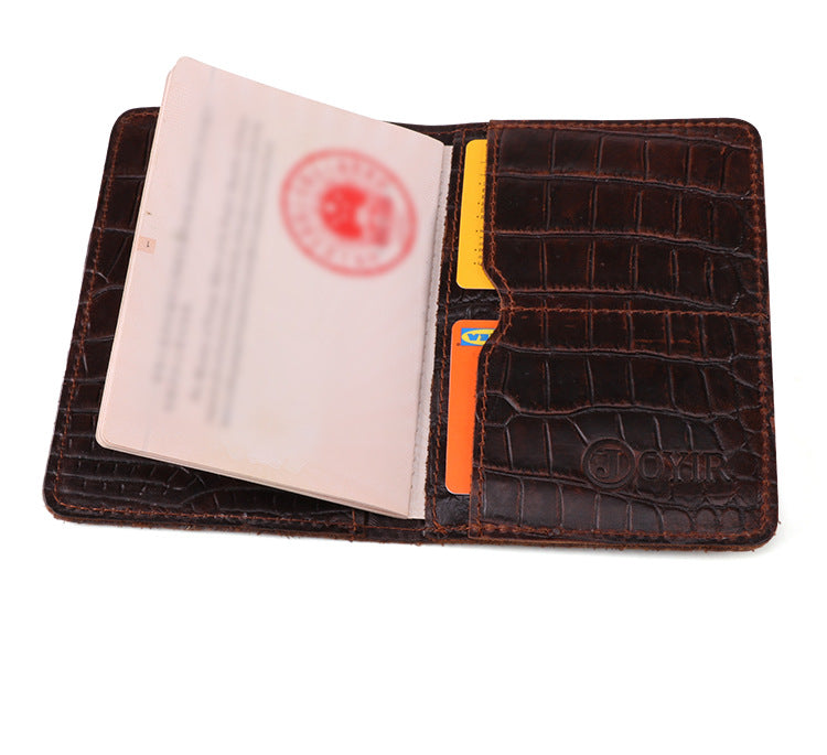 Vintage Leather Passport Crocodile Certifiction Cases 2078-Leather Wallet-The same as picture-Free Shipping Leatheretro