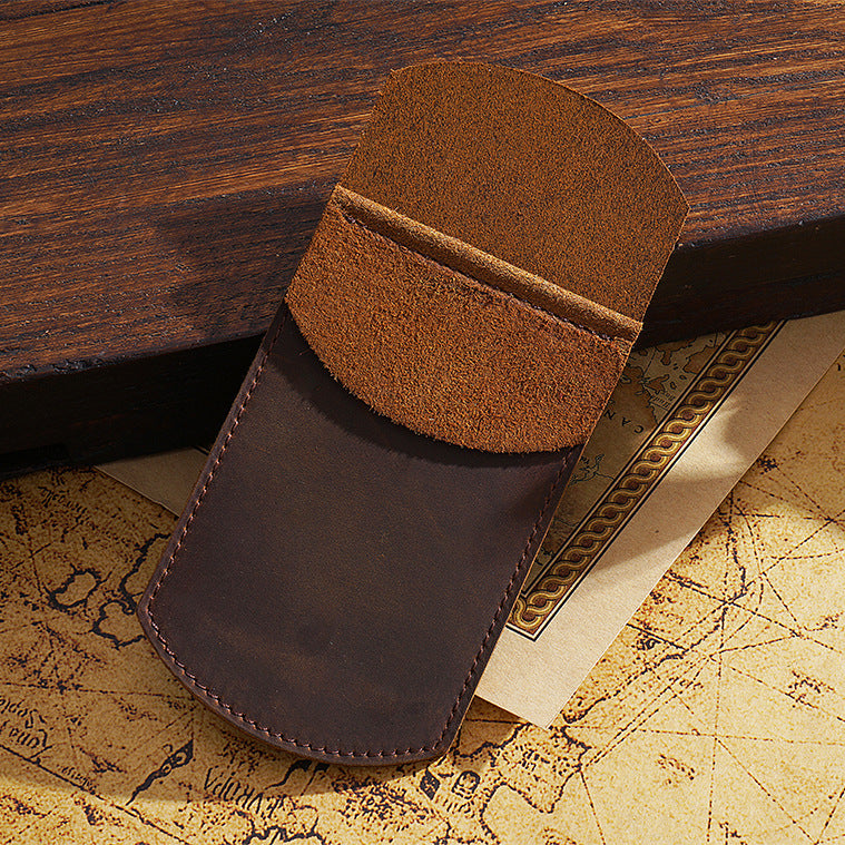 Vintage Cowhide Leather Pen Cases T16-Leather Cases-Black-Free Shipping Leatheretro