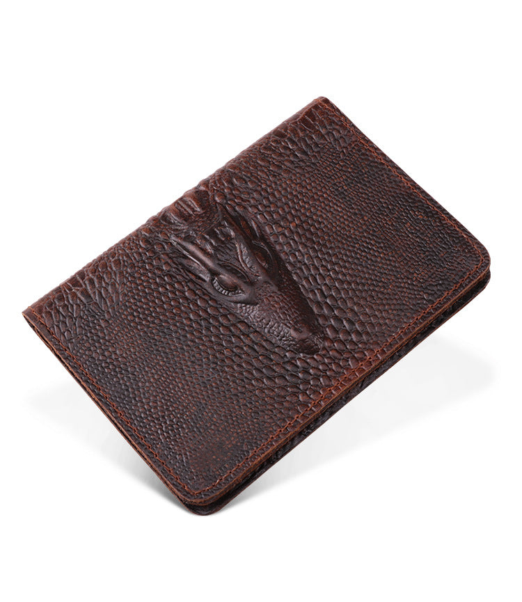 Vintage Leather Passport Crocodile Certifiction Cases 2078-Leather Wallet-The same as picture-Free Shipping Leatheretro