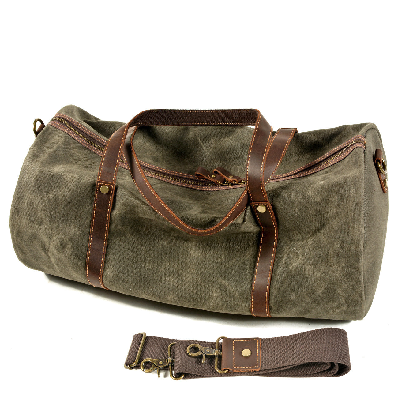 Vintage Foldable Large Storage Canvas Outdoor Duffle Bags 9824-Duffel Bags-Khaki-Free Shipping Leatheretro