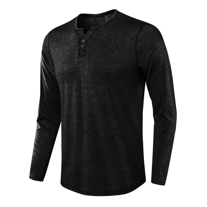 Spring Long Sleeves T Shirts for Men-Shirts & Tops-Black-S-Free Shipping Leatheretro