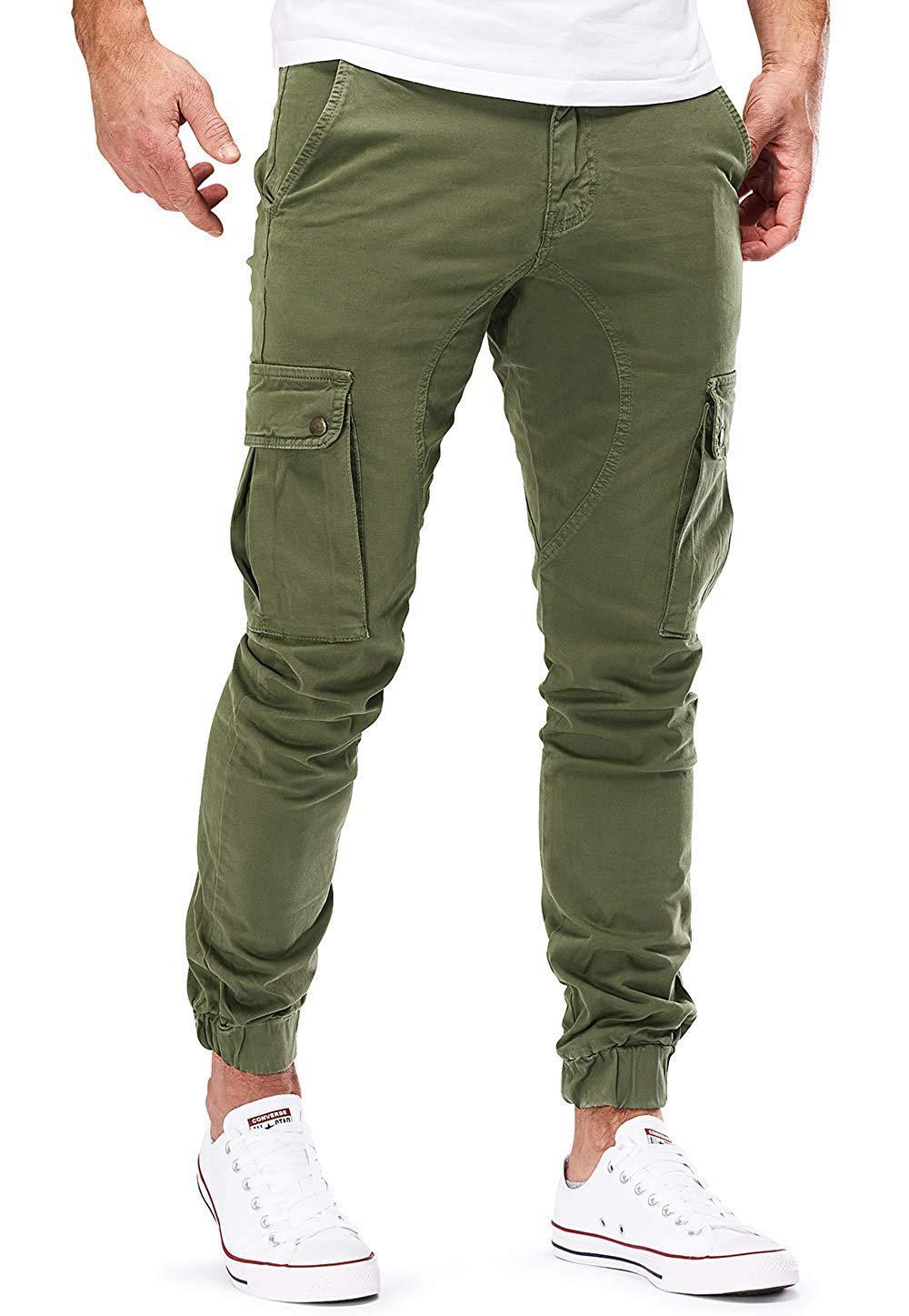 Casual Men Pocket Long Pants-Men Pants-Army Green-M-Free Shipping Leatheretro