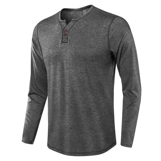 Spring Long Sleeves T Shirts for Men-Shirts & Tops-Grey-S-Free Shipping Leatheretro