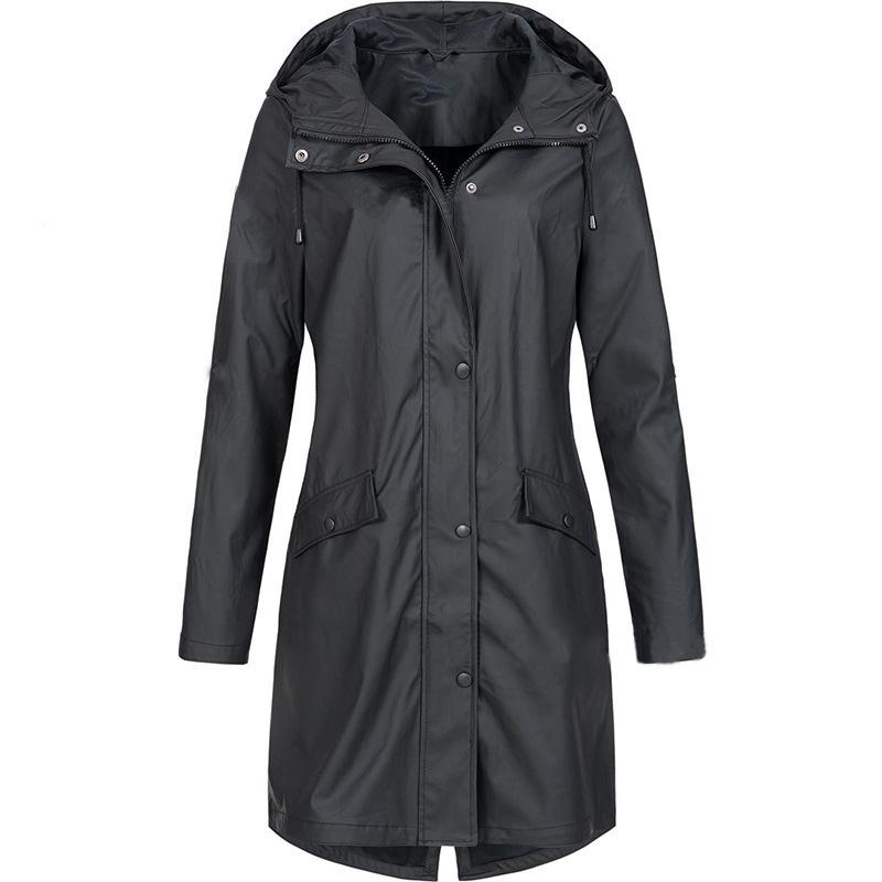 Women Outdoor Plus Size Fall Overcoats-Outerwear-Black-S-Free Shipping Leatheretro