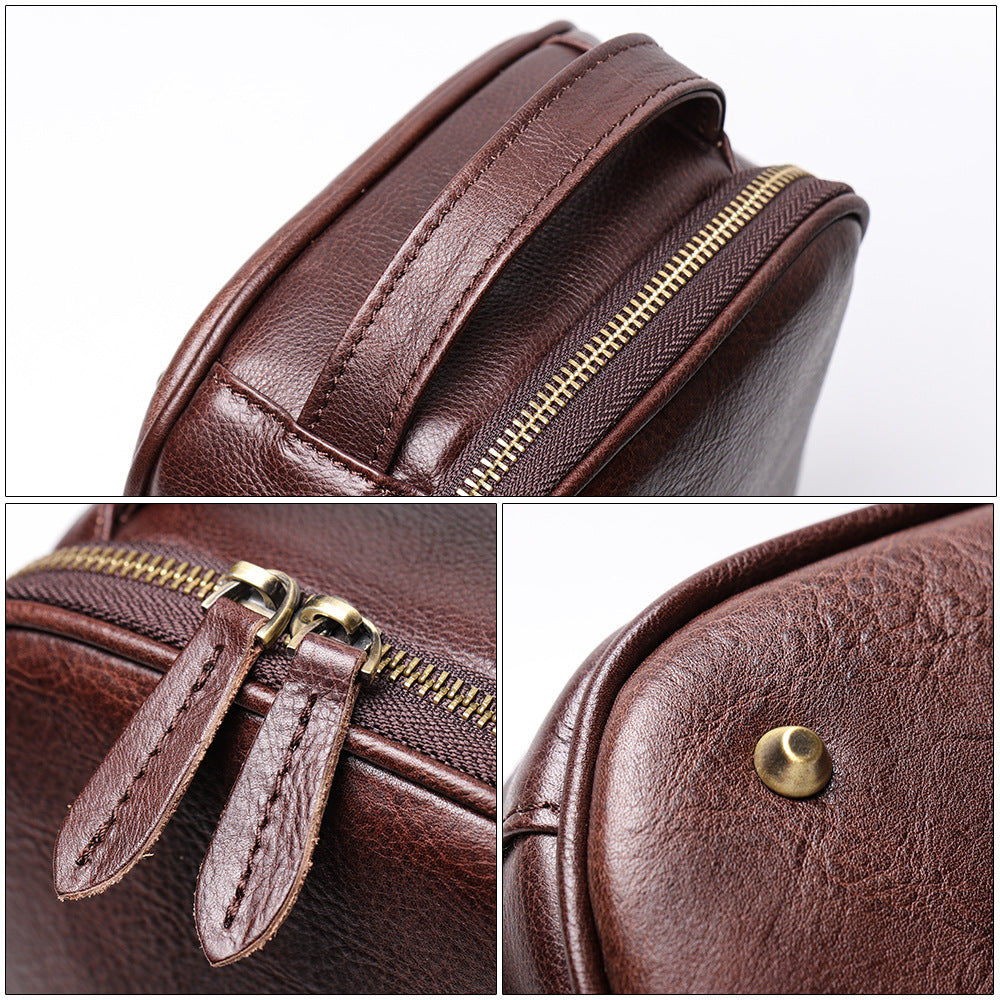 Vintage Evening Partly Leather Make Up Bags L8997-Leather Women Bags-Brown-Free Shipping Leatheretro