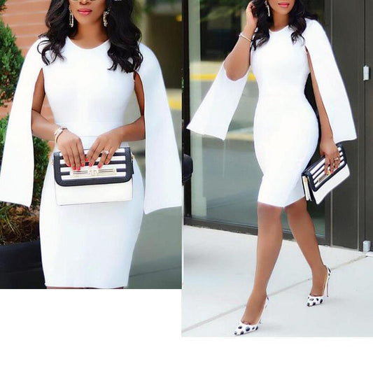 Sexy High Waist Bodycon Dresses-Sexy Dresses-White-S-Free Shipping Leatheretro