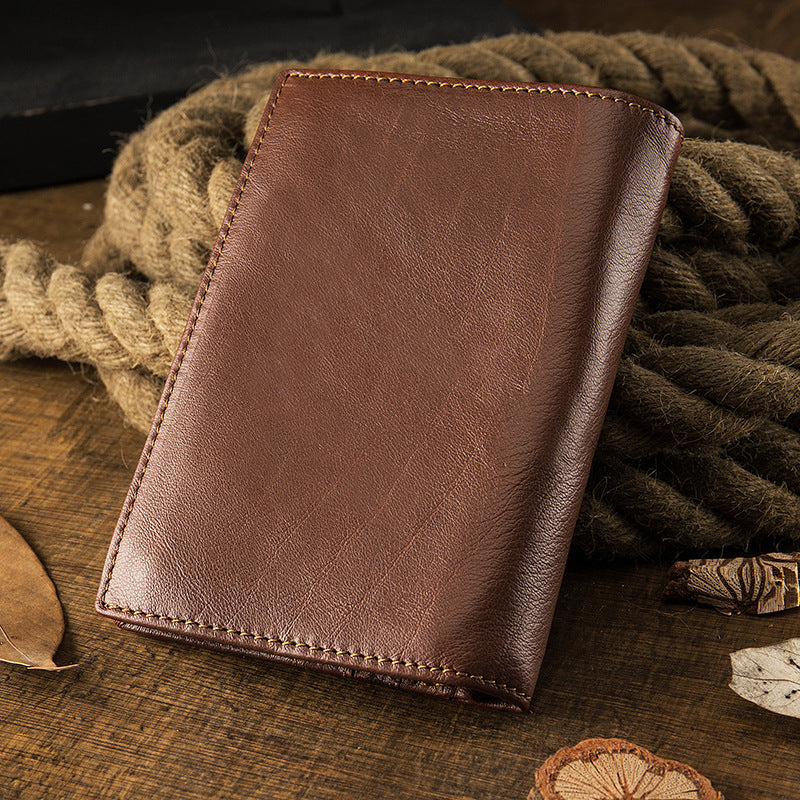 Handmade Large Storage Leisure Leather Wallet-Leather Wallet-Brown-Free Shipping Leatheretro