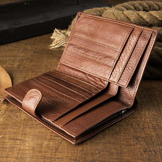 Handmade Large Storage Leisure Leather Wallet-Leather Wallet-Brown-Free Shipping Leatheretro