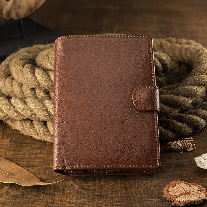 Handmade Large Storage Leisure Leather Wallet-Leather Wallet-Brown-Free Shipping Leatheretro