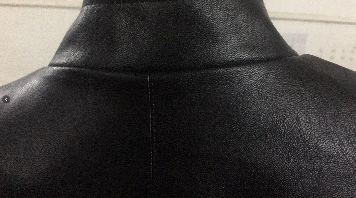 Black PU Leather Zipper Jacket Coat for Women-Coats & Jackets-Black-S-Free Shipping Leatheretro