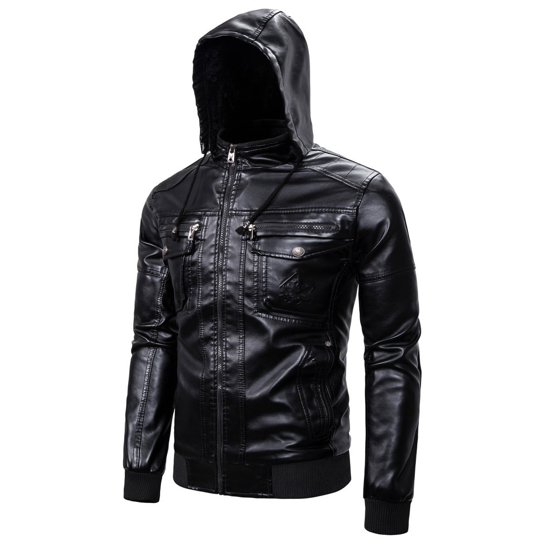 Winter Warm Jackets Coats for Men-Motorcycle Jackets-Black-S-Free Shipping Leatheretro