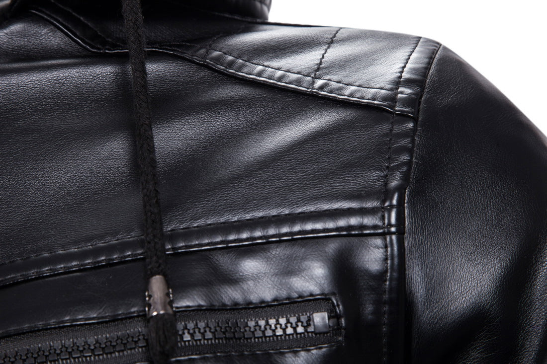 Winter Warm Jackets Coats for Men-Motorcycle Jackets-Black-S-Free Shipping Leatheretro