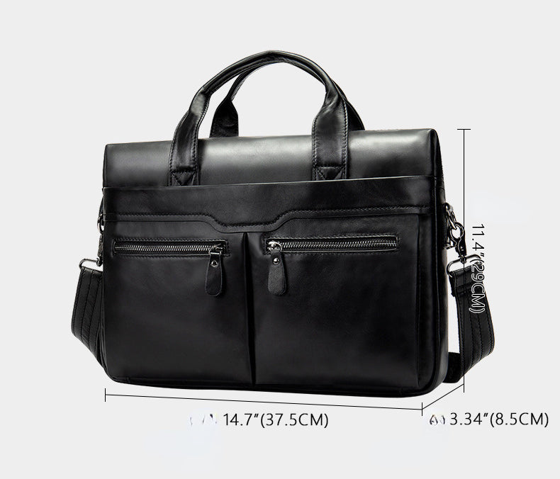 Retro Leather Business Briefcase for Men 9005-Briefcases-Black-Free Shipping Leatheretro