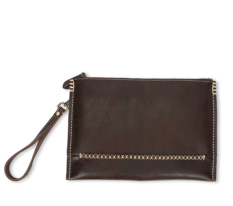 Men's Ultra Thin Leather Briefase Bag 8067-Leather bags for men-Brown-Free Shipping Leatheretro