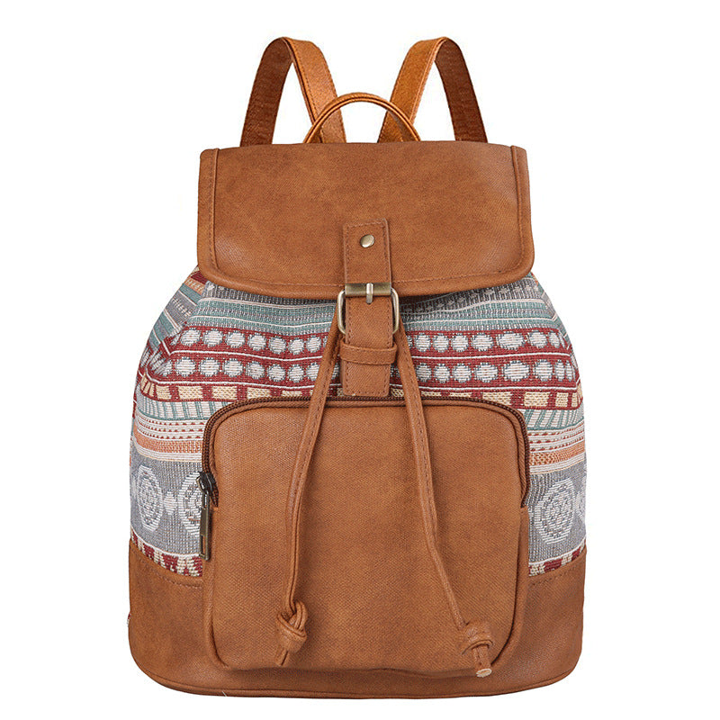Casual Bohemian Canvas Backpacks for Girls B520-Backpacks-Blue-Free Shipping Leatheretro
