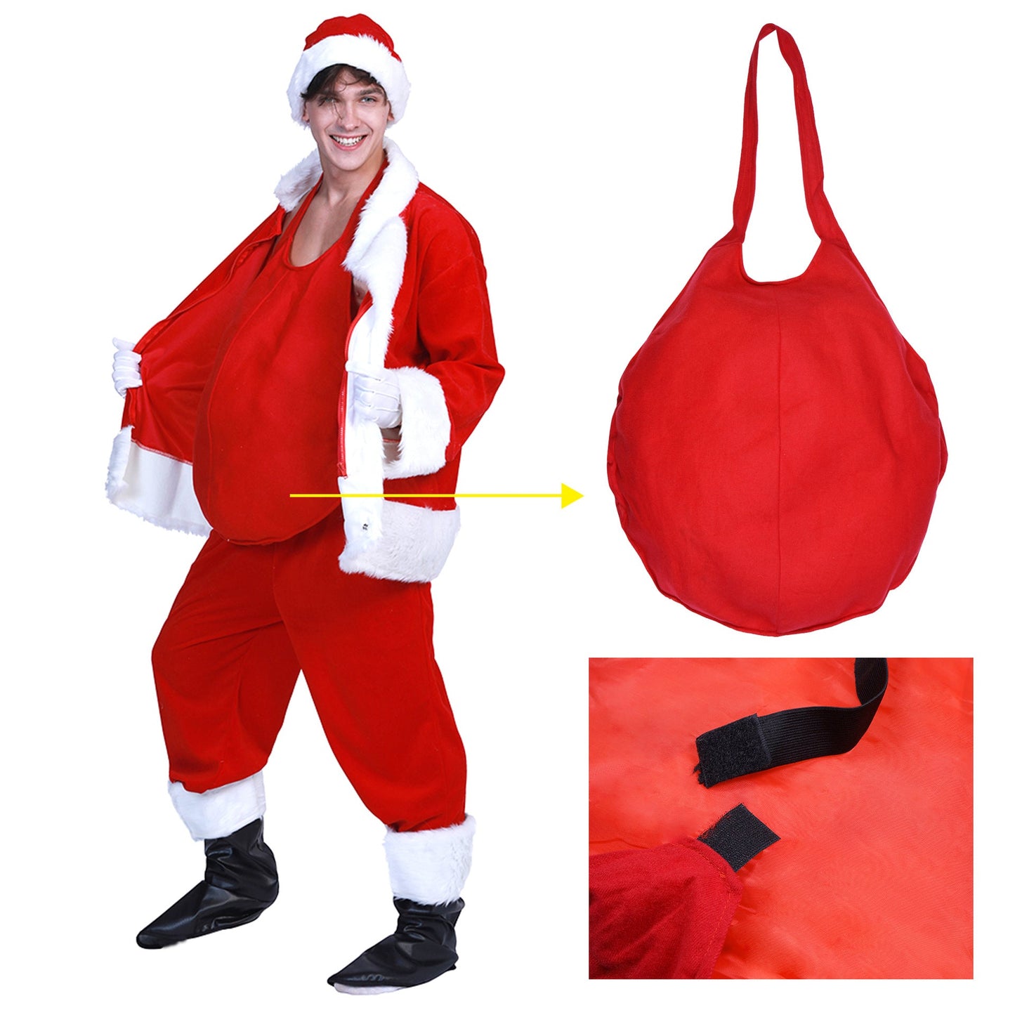 Christmas Satan's Belly Cosplay Costumes-Costumes-White-均码-Free Shipping Leatheretro