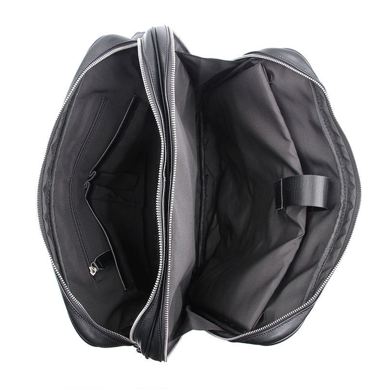 Black Cowhide Leather Briefcase for Men 7348-Briefcases-Black-Free Shipping Leatheretro