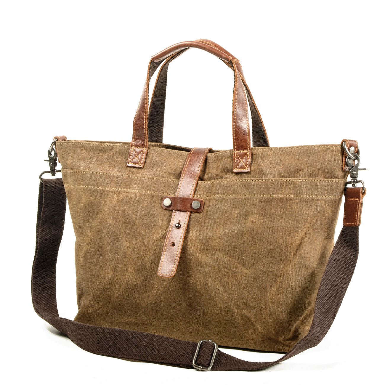 Vintage Waxed Canvas Tote Handbags for Women 9706-Handbags-Khaki-Free Shipping Leatheretro