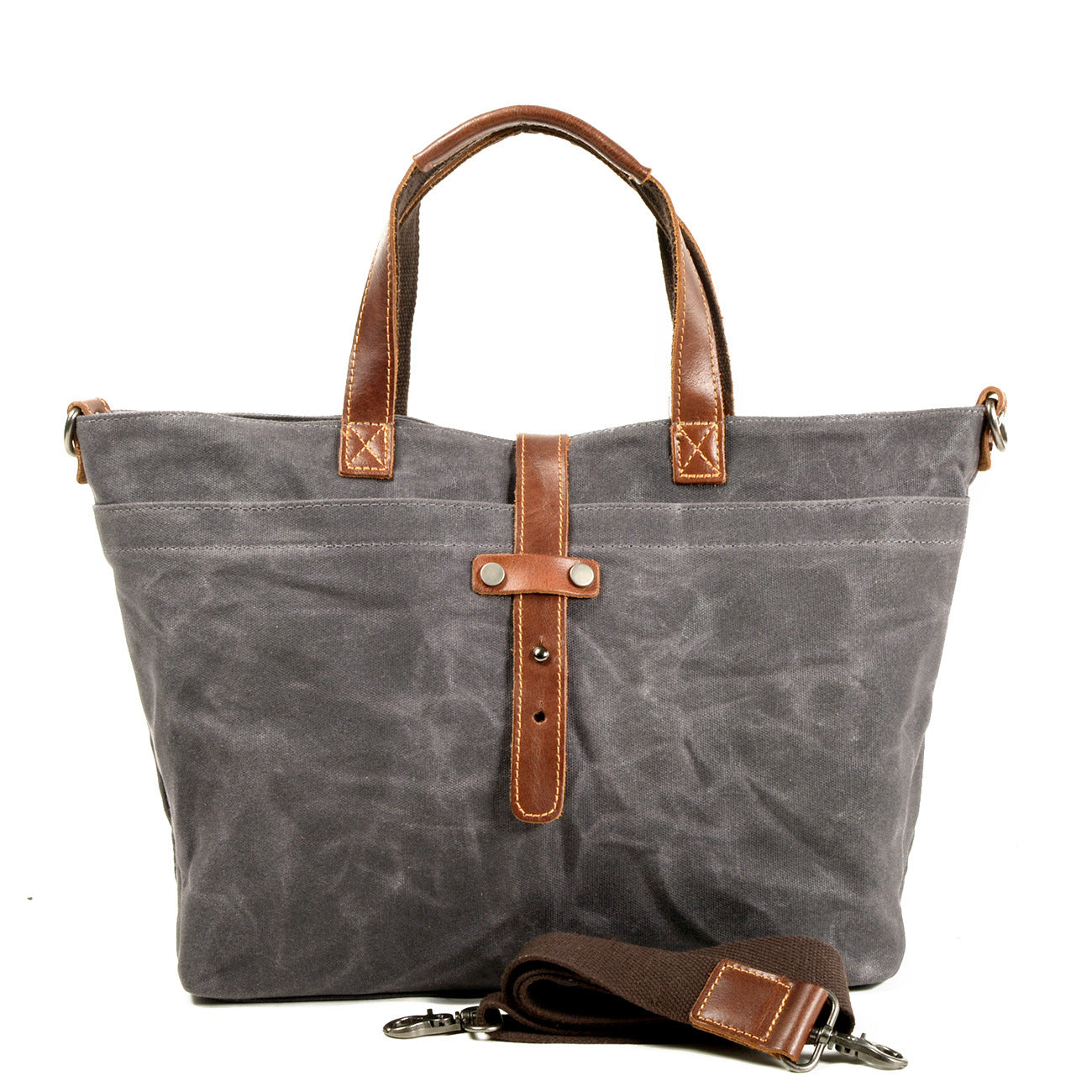 Vintage Waxed Canvas Tote Handbags for Women 9706-Handbags-Dark Gray-Free Shipping Leatheretro