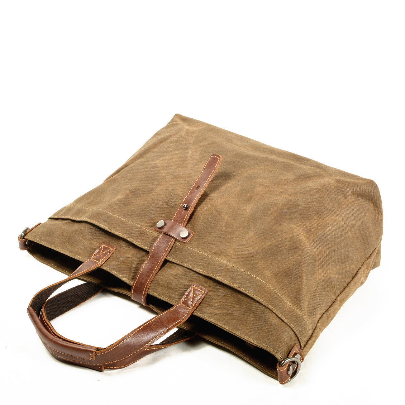 Vintage Waxed Canvas Tote Handbags for Women 9706-Handbags-Khaki-Free Shipping Leatheretro