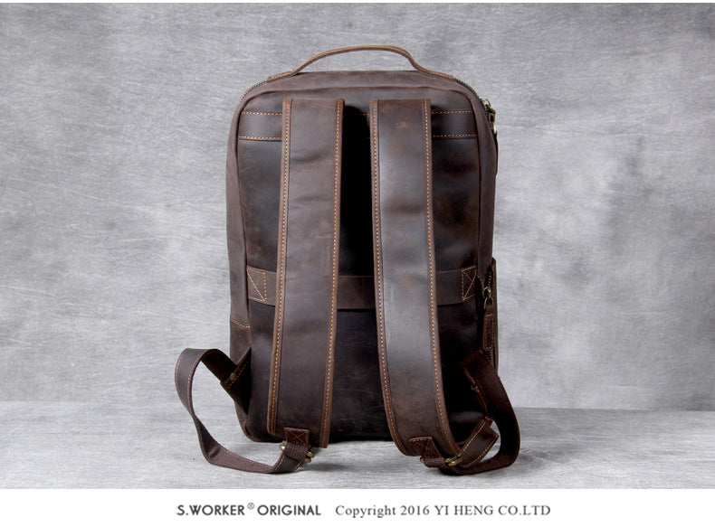 Vintage Cowhide Leather Backpack 5007-Leatehr Backpack-Coffee-Free Shipping Leatheretro