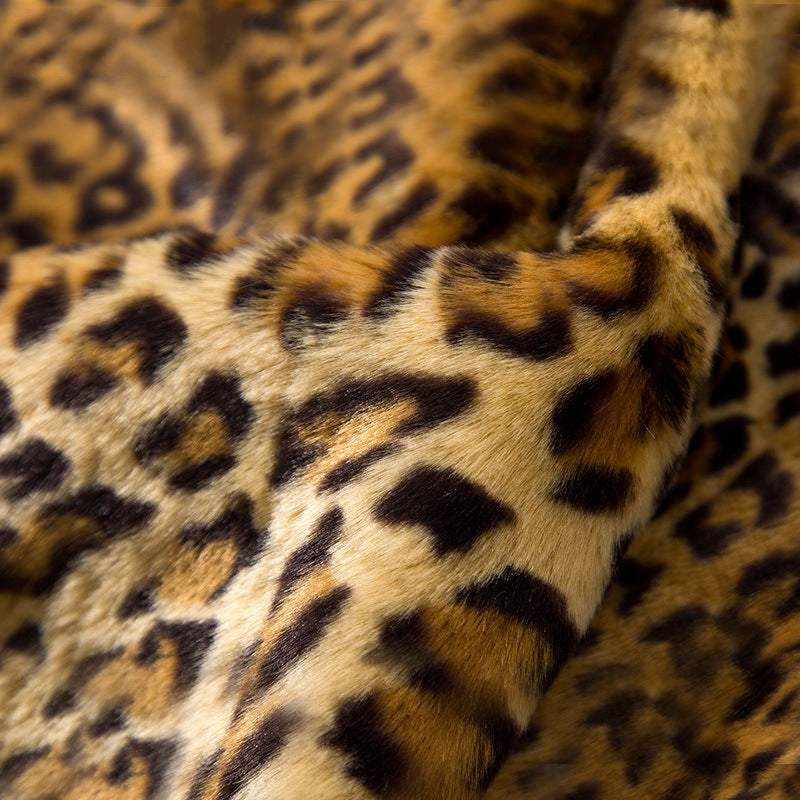 Women Leopard Design Winter Artifical Fur Overcoat-Outerwear-Leopard-S-Free Shipping Leatheretro