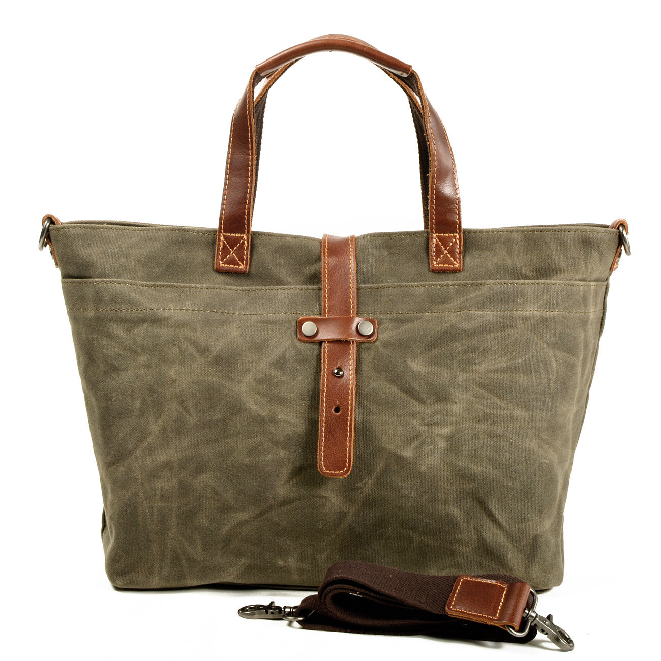 Vintage Waxed Canvas Tote Handbags for Women 9706-Handbags-Khaki-Free Shipping Leatheretro