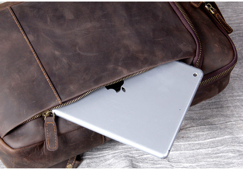 Vintage Cowhide Leather Backpack 5007-Leatehr Backpack-Coffee-Free Shipping Leatheretro