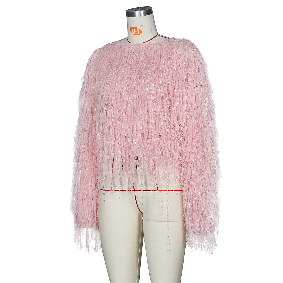 Fashion Hand Made Tassels Pullover Sweaters-Pink-S-Free Shipping Leatheretro