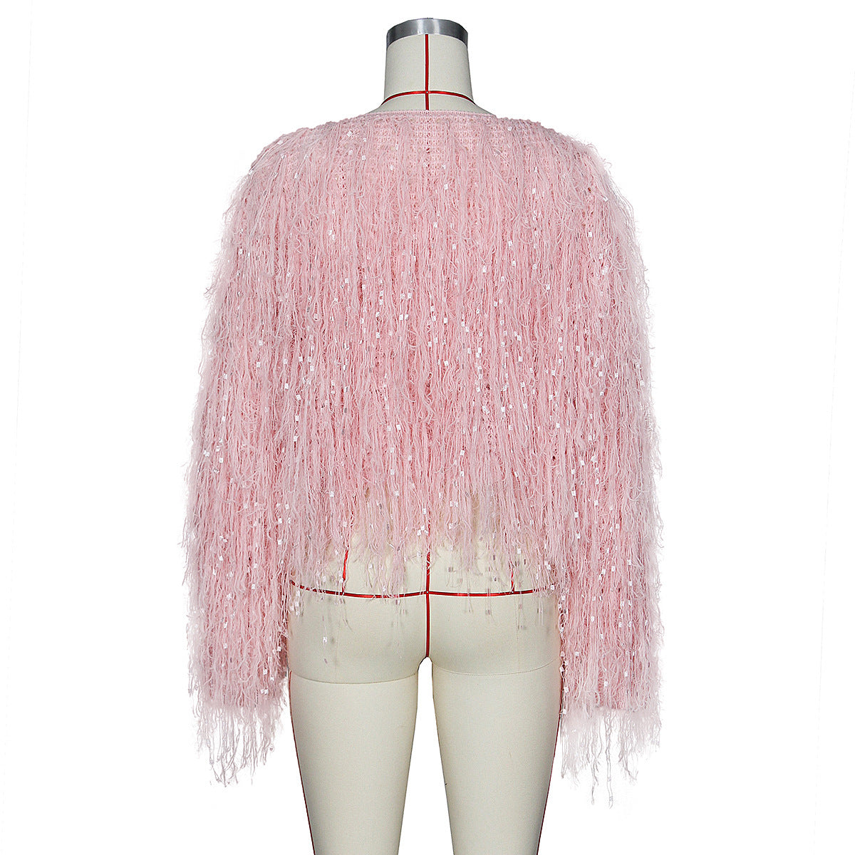 Fashion Hand Made Tassels Pullover Sweaters-Pink-S-Free Shipping Leatheretro