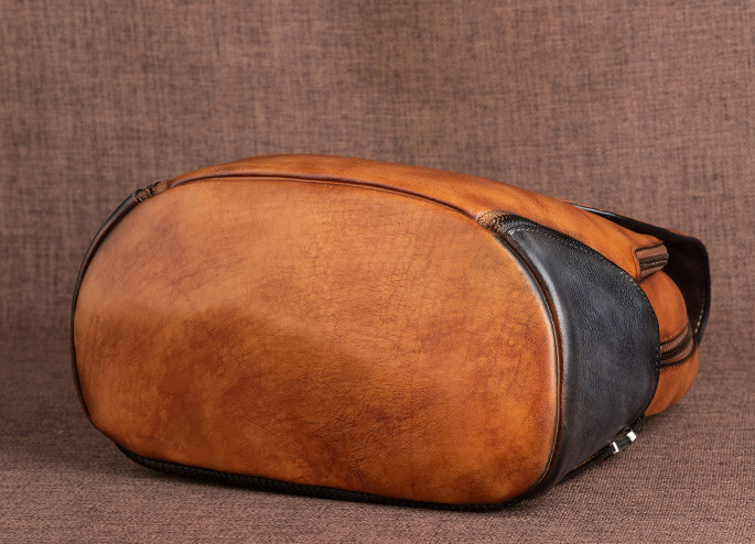 Vintage Large Storage Handmade Leather Backpack for Women 8098-Leather Backpack-Brown-Free Shipping Leatheretro