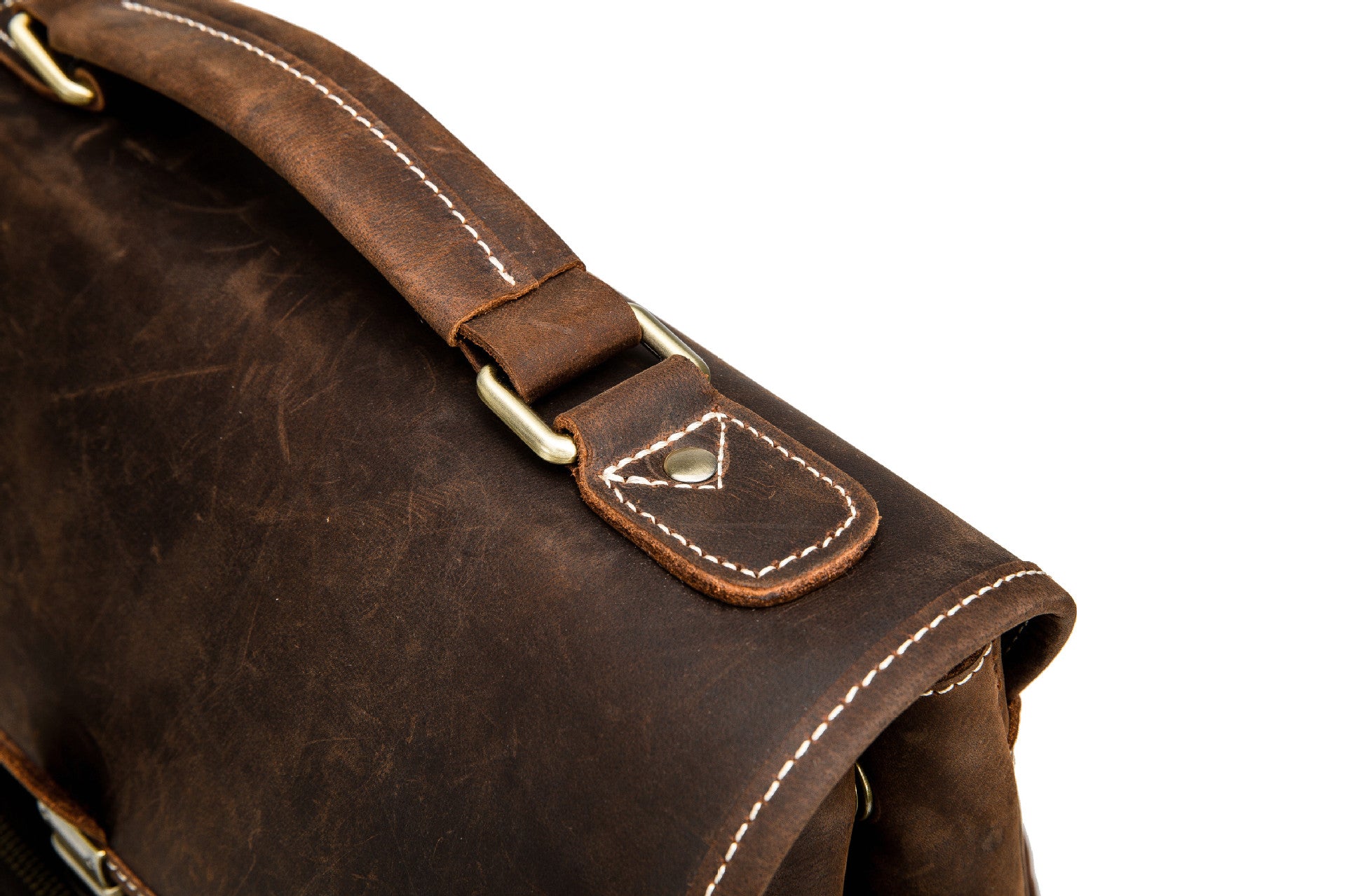 Handmade Cowhide Leather Laptop Backpack-Leather Backpack-Red Brown-Free Shipping Leatheretro