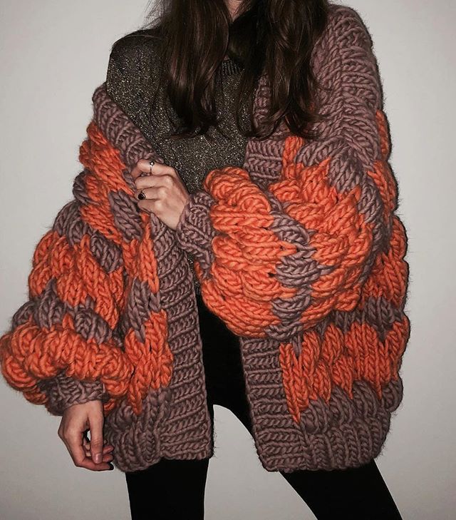Designed Handmade Knitted Cardigan Sweaters-Coats & Jackets-B-One Size-Free Shipping Leatheretro