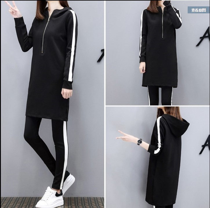 Fashion Casual Plus Sizes Zippered Women Suits-Suits-Black-M-Free Shipping Leatheretro