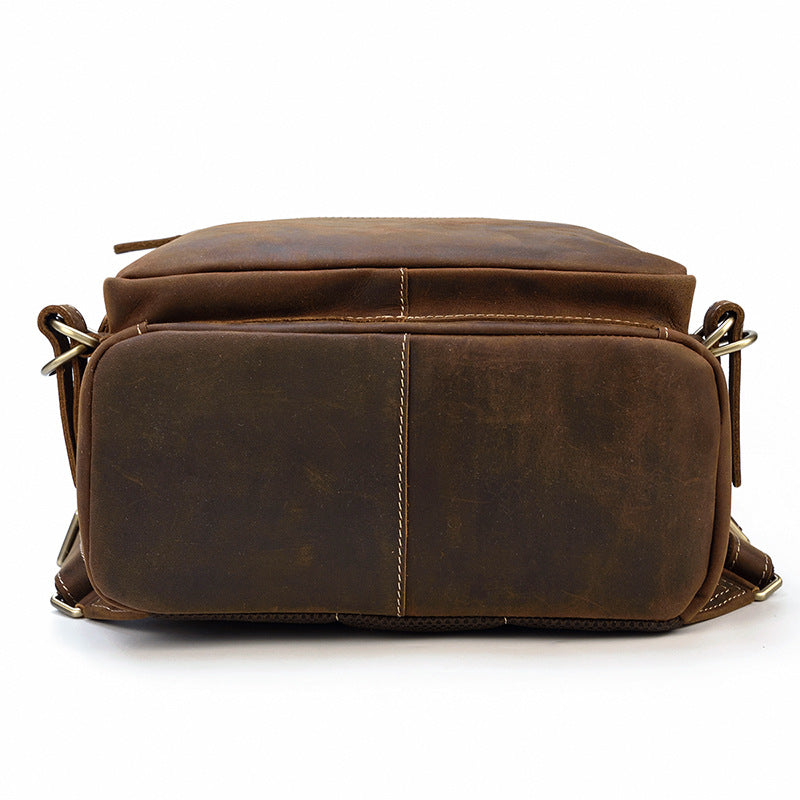 Handmade Large Capacity Leather Laptop Backpack 8027-Leatehr Backpack-Brown-Free Shipping Leatheretro