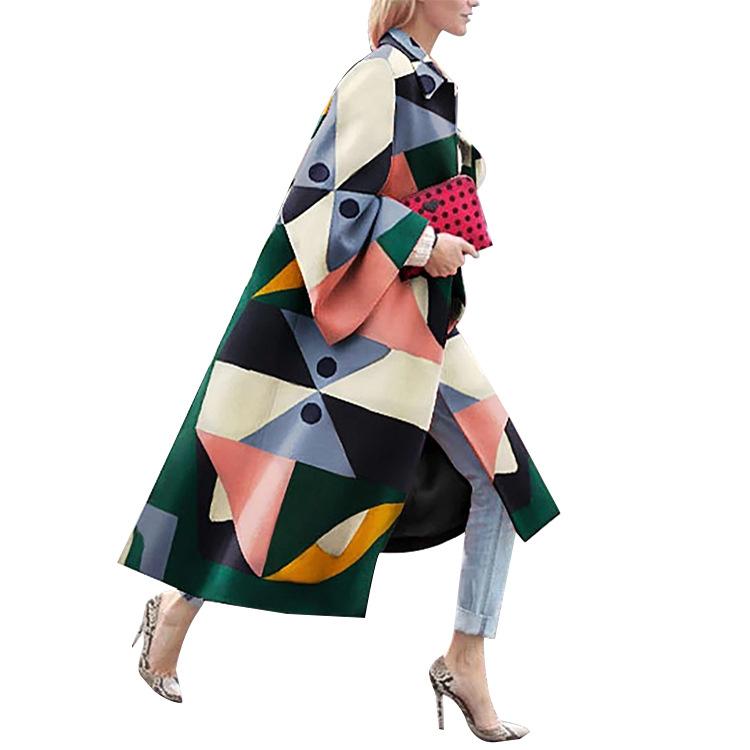 Fashion Women Colorful Long Overcoat-Women Overcoat-The same as Picture-S-Free Shipping Leatheretro