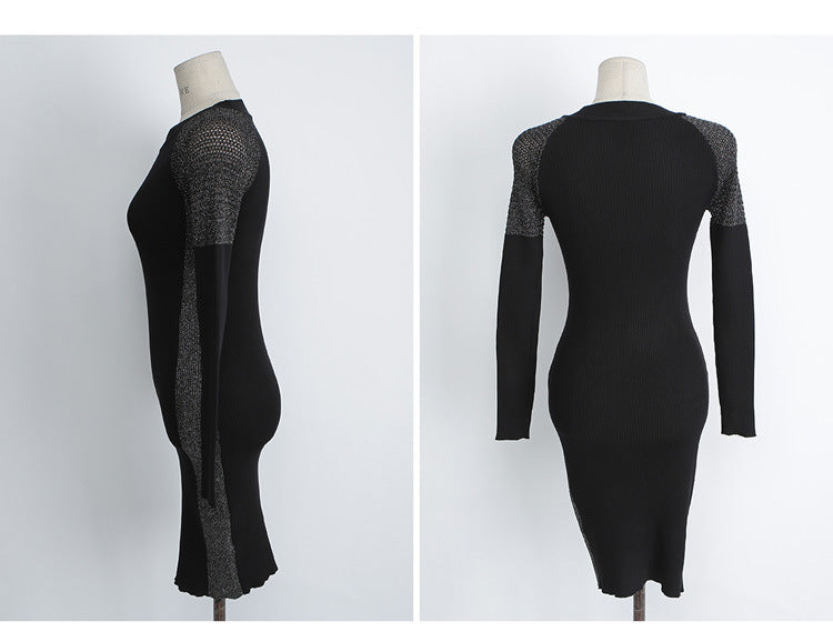 Black Sexy Knitted Sheath Mini Dresses-Dresses-Black-One Size-Free Shipping Leatheretro