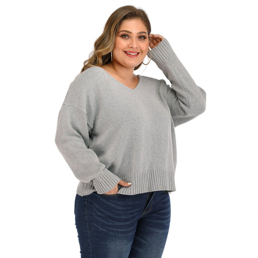 Gray Women Backless Plus Size Sweatrers-Sweater&Hoodies-Gray-XL-Free Shipping Leatheretro