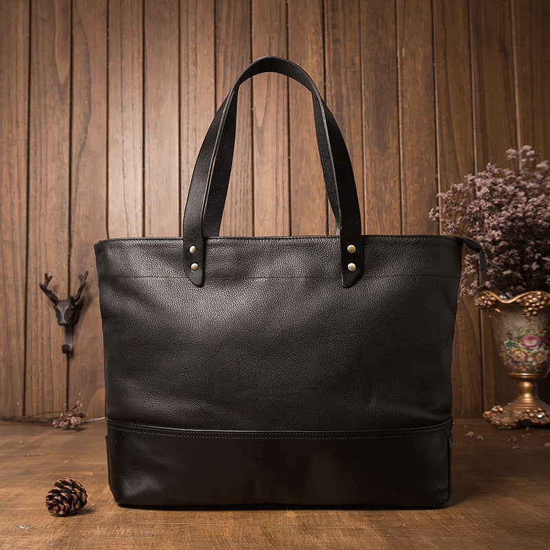 Women Fashon Leather Tote Handbags-Leather Handbags-Black-Free Shipping Leatheretro