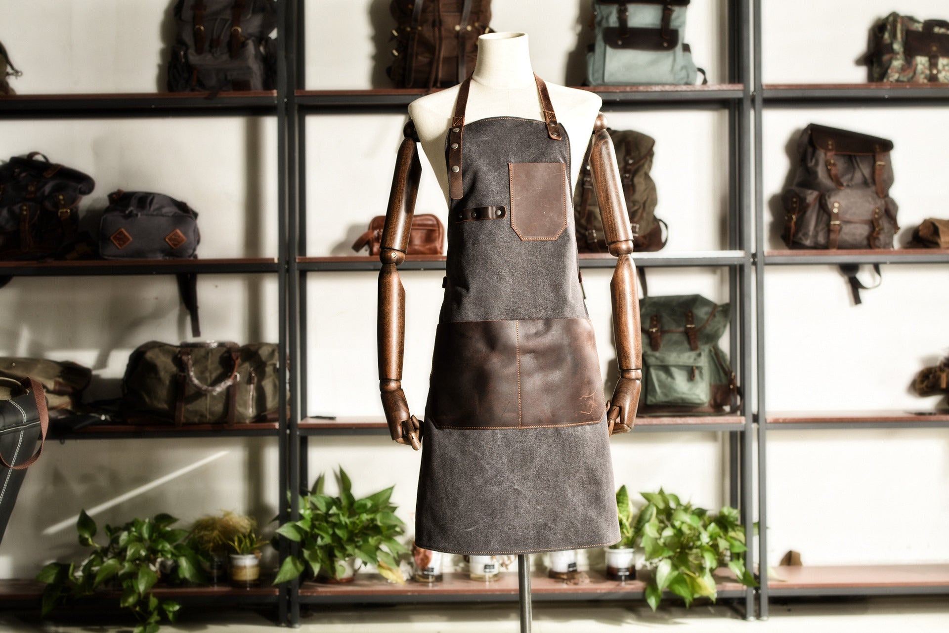 Durable Fashon Canvas Leather Working Apron 6156-Leather Apron-Free Shipping Leatheretro