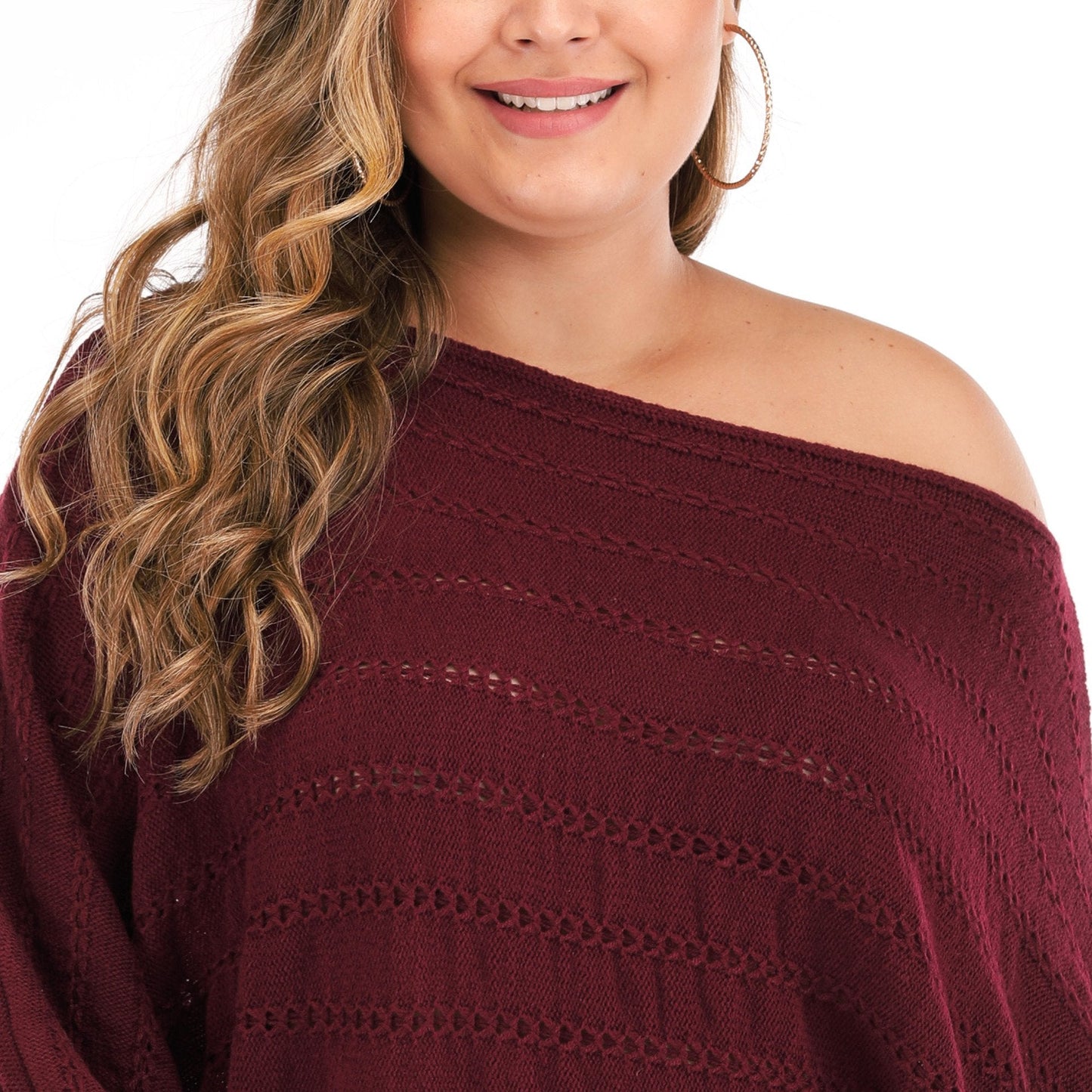 Women One Shoulder Plus Size Sweaters-Sweaters-White-L-Free Shipping Leatheretro