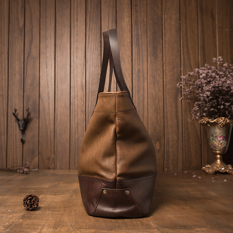 Women Fashon Leather Tote Handbags-Leather Handbags-Black-Free Shipping Leatheretro