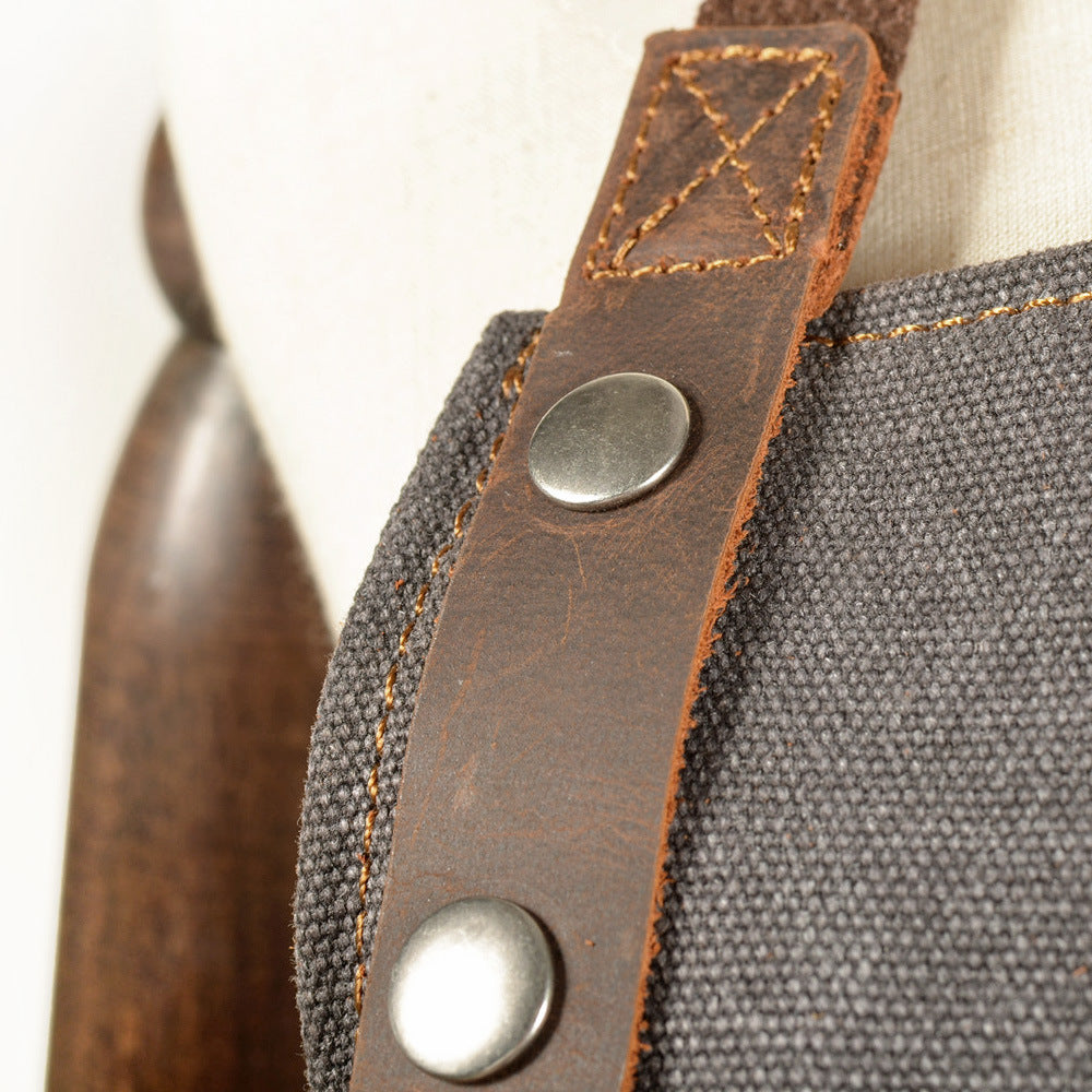 Durable Fashon Canvas Leather Working Apron 6156-Leather Apron-Free Shipping Leatheretro